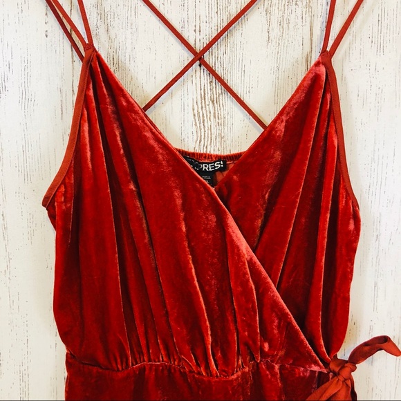 New With Tags Express Orange Velvet Wrap Cami. - Picture 4 of 8